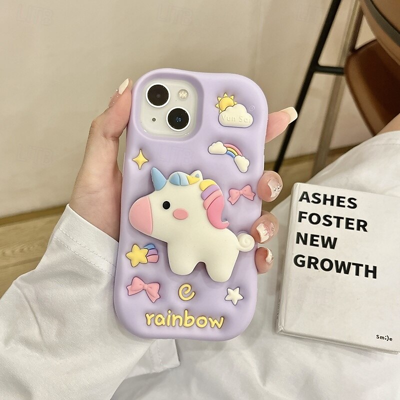 Phone Case For iPhone 16 Pro Max Plus 15 14 Pro Max Plus 13 Pro Max Back Cover Kickstand Shockproof Cartoon Silicone3