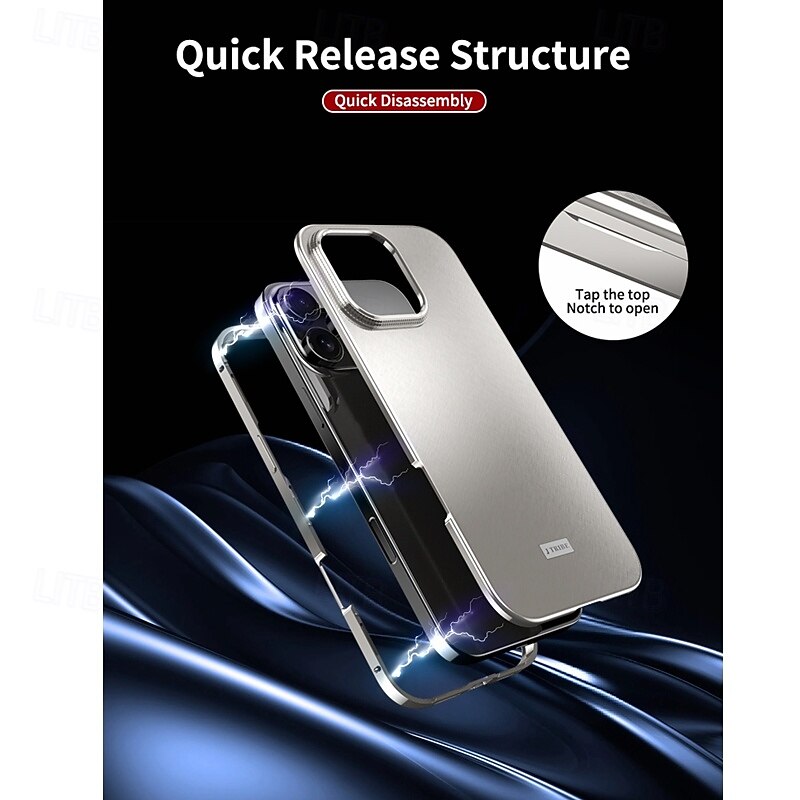 Phone Case For iPhone 17 Pro Max 17 Air 16 Pro Max Plus 15 Pro Max 14 Pro Max Back Cover Shockproof Retro Metal3