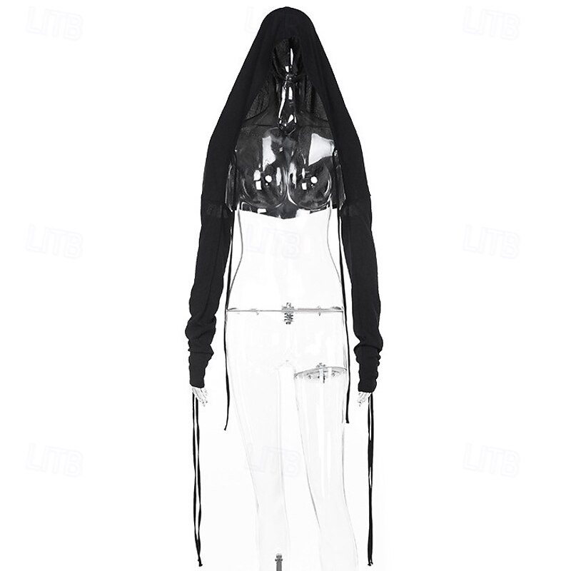 Gothic Crop Top Hooded Shrug Top Witch Fancy Dress Women's Halloween Carnival Performance Party Adults