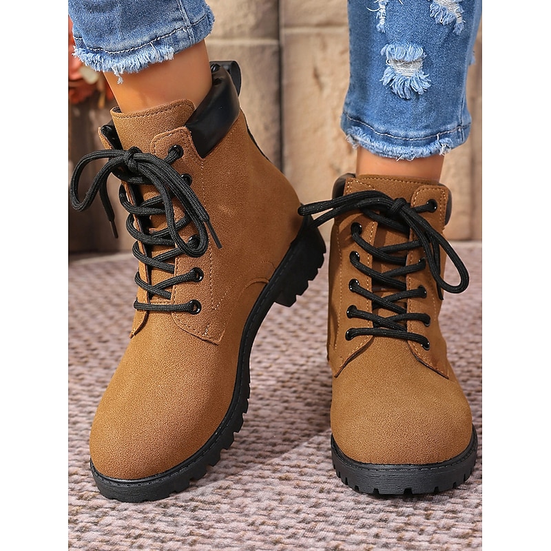 Women's Grey Lace - Up Martin Boots - Stylish & Comfortable Ankle Boots for Daily Wear3