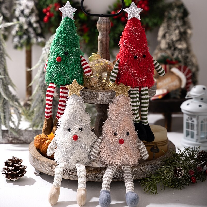 Christmas Tree Plush Figurine, Cute Soft Christmas Tree Doll Decoration for Home, Holiday Party, and Tabletop Display2