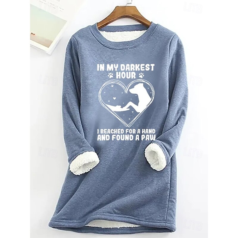 Women's Pullover Sweatshirt Letter Casual Comfrt Long Sleeve Crew Neck Long Tops Street Dailywear Casual Print Black Pink Red Blue Gray Fall Winter2