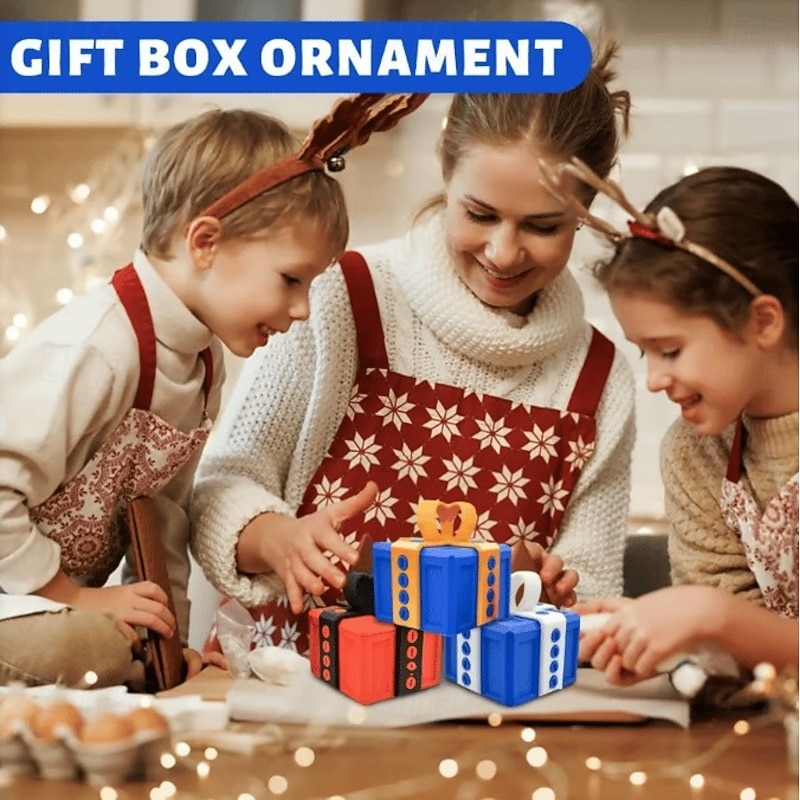 3D Printed Annoying Gift Box Ornaments Funny Trick Toy Gag Gift Puzzle Box Creative Prank Present for Friends Family Party Entertainment Novelty Holiday Surprise4