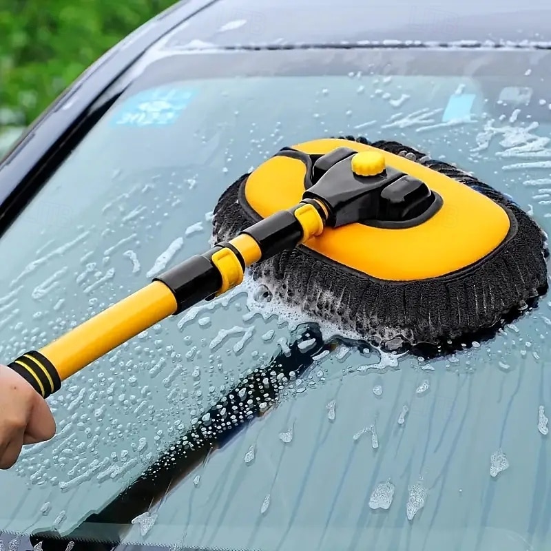 Car Retractable Car Wash Mop Three-Section Retractable Cleaning Brush Soft Bristle Car Washing Tool