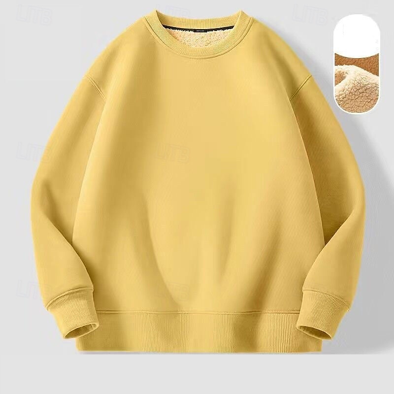 Men's Sweatshirt Fleece Sweatshirt Black Yellow Wine Royal Blue Blue Crew Neck Plain Patchwork Sports & Outdoor Daily Holiday Polyester Streetwear Basic Casual Fall Winter Clothing Apparel Hoodies4
