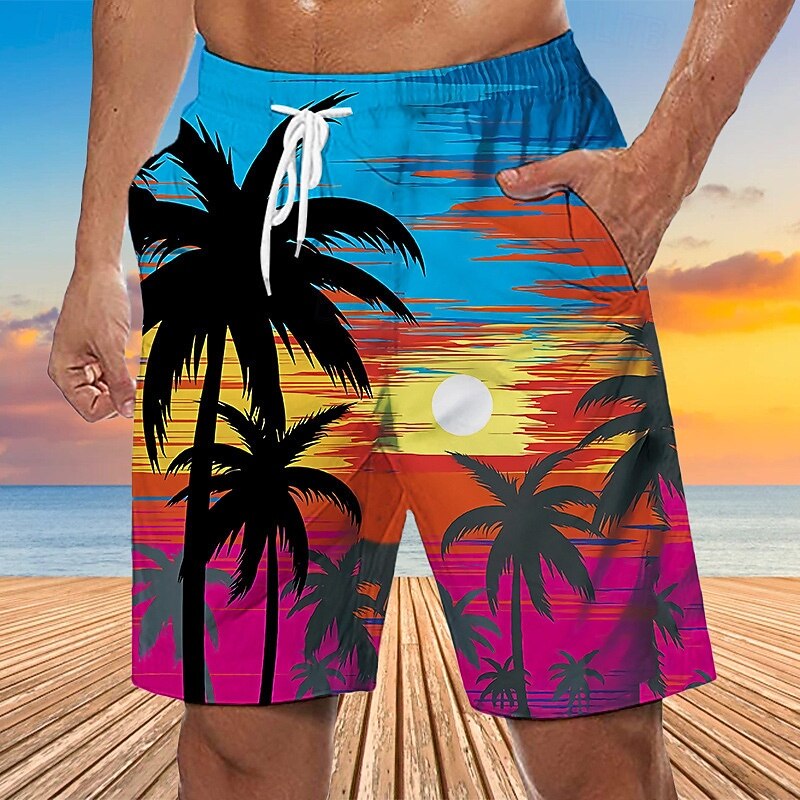 Men's Swim Trunks Swim Shorts Quick Dry Breathable Swimwear Bottoms Swimming Surfing Beach Water Sports Tropical Printed Summer Spring4