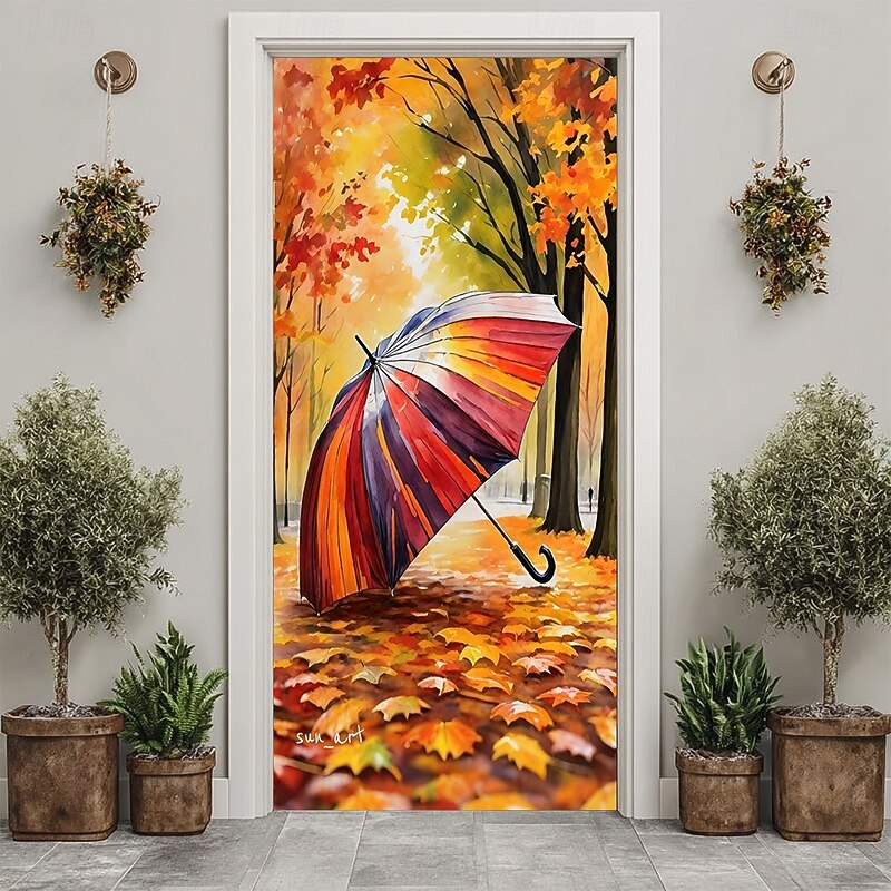 Tapestry Door Cover Outdoor Banners Forest 3D Aesthetic Bedroom Living Room Front Door Home Decor
