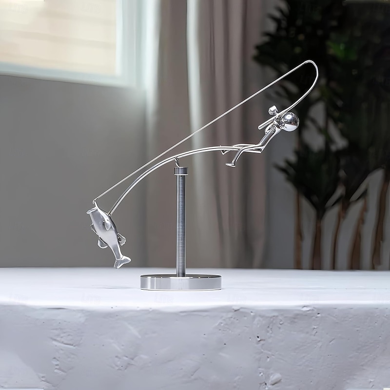 The Fisherman Balancing Sculpture Steel Balancing Tumbler Toy Kinetic Art Balance Toy Decompressive Science Psychology Home Office Decor Desk Toy4