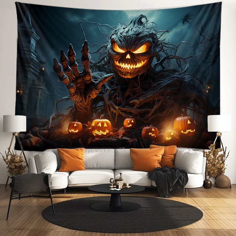 Halloween Tapestry Banners Blanket Tree Demon Fantasy Dark Punk Gothic Style Party Dorm Shooting Backgrounds Home Decor4
