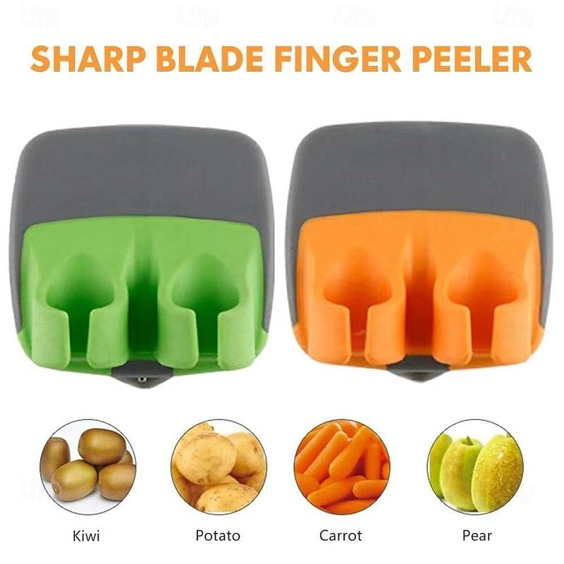 3pcs Sharp Blade Finger Peeler, Vegetable Fruit Peeler Ring, Multifunctional Handheld Thumb Knife for Kitchen Use4