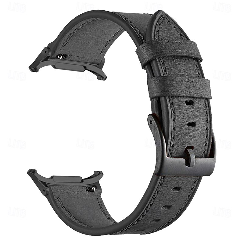 Watch Band for Samsung Galaxy Watch 8 40/44mm Watch 8 Classic 46mm Genuine Leather Replacement  Strap Adjustable Stainless Steel Buckle Leather Link Wristband3