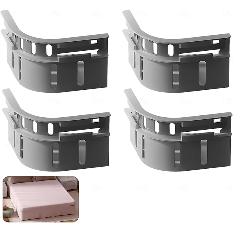 4Pcs Bed Sheet Holders with Adjustable Elastic Strips Fasteners for Corners and Sides Secure Fit for Mattress Ideal for Side Sleepers And Restless Partners