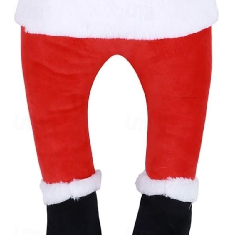 Christmas Plush Santa Claus Leg Christmas Decoration, Elf Leg Tree and Door Hanging Ornament for Holiday Home Decor3