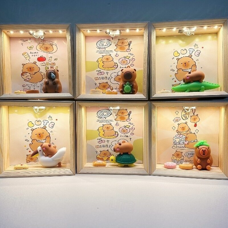 Wooden Photo Frame Night Light -Multifunctional LED Display Box with Acrylic Panel Holiday Home Decor Lamp 12.5CM Visible Wood Gift Box for DIY Craft Storage and Festival Decorations Gifts2