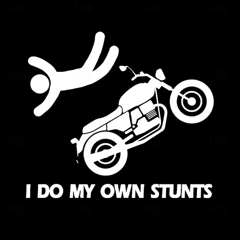 Men's Funny Graphic T-Shirt - I Do My Own Stunts Motorcycle Rider Short Sleeve Casual Tee4