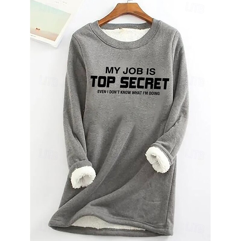 Women's Pullover Sweatshirt Letter Casual Comfrt Long Sleeve Crew Neck Round Neck Long Tops Street Dailywear Print Black Pink Blue Gray Fall Winter4
