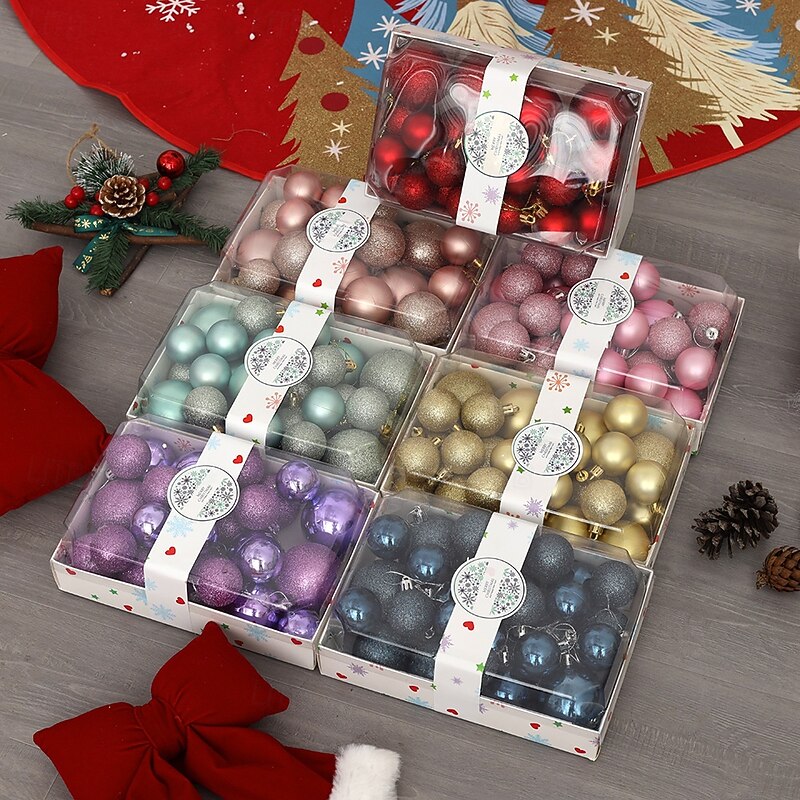 26 Pcs Christmas Tree Balls Baubles Ornaments Shatterproof Hanging Decoration Set For Xmas Tree 4cm 5cm 6cm Assorted Size Colorful Holiday Party Decor4