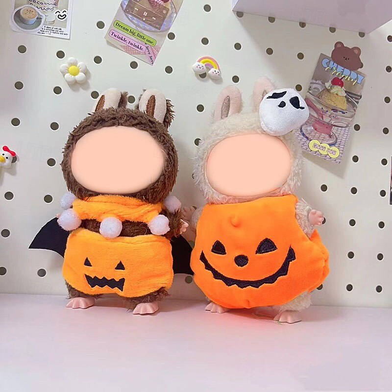 Doll Halloween Pumpkin Clothes Doll Clothes Set Cute Costume Dressing Outfits Accessories for 6.69 Inch Doll (NO DOLL)2