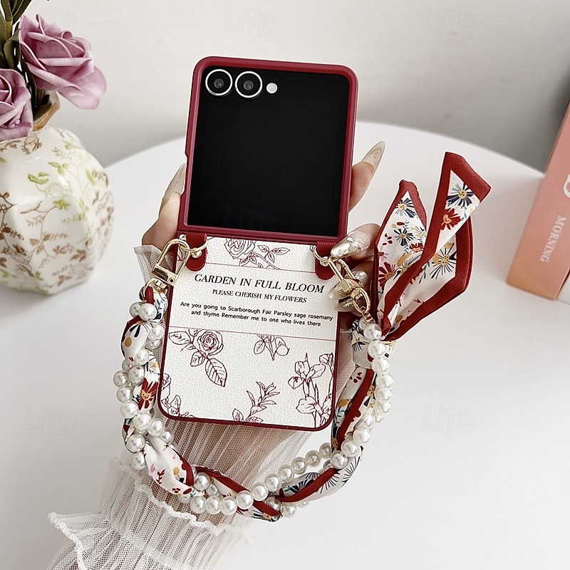 Phone Case For Samsung Galaxy Z Flip 7 Z Flip 6 Z Flip 5 Z Flip 4 Back Cover Shockproof Flower Floral PC3