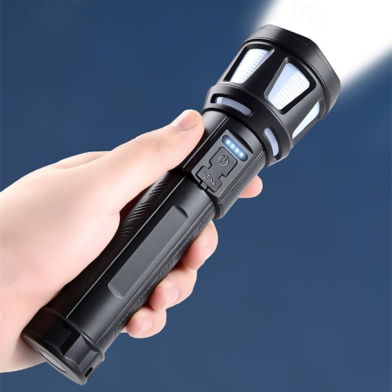 Side Light Flood Flashlight with Dual Source of Light for Multifunctional Outdoor LED Light Portable Charging Worklight Camplight