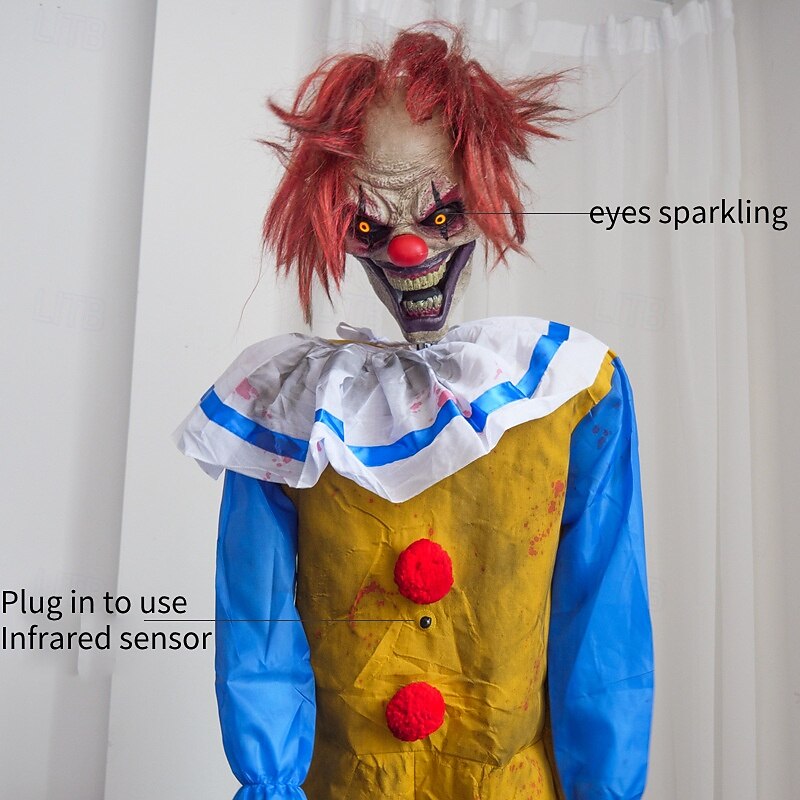 Halloween Electric Motion-Activated Animated Clown Haunted House Large Amusement Park Outdoor Decoration Prop4