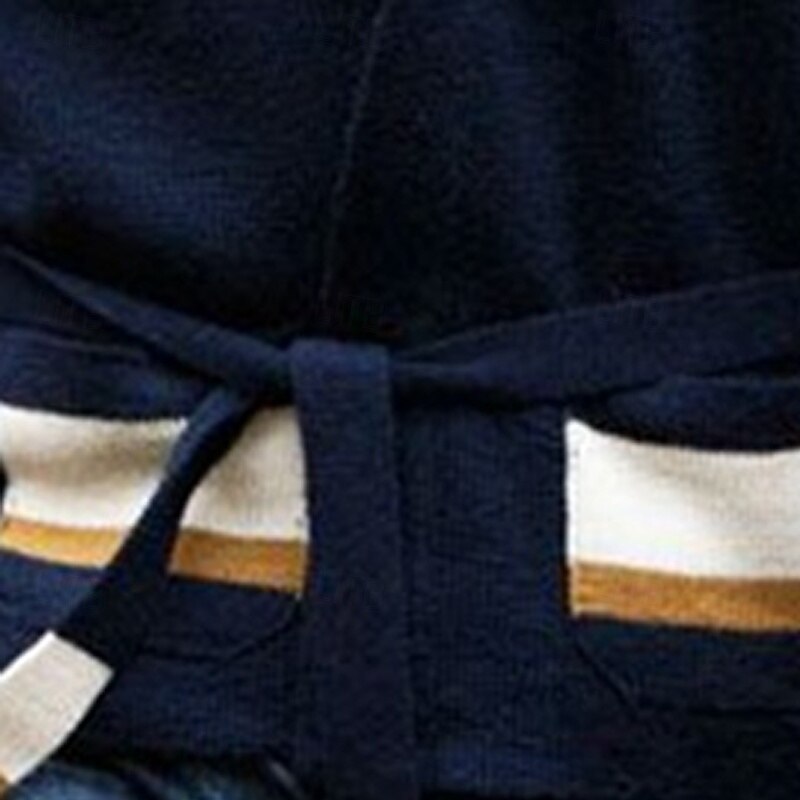 Men's Sweater Cardigan Sweater Ribbed Knit Regular Tops Color Block Knitted Plain Shawl Collar Vacation Fashion Casual Daily Wear Clothing Apparel Spring &  Fall Navy Blue M L XL3