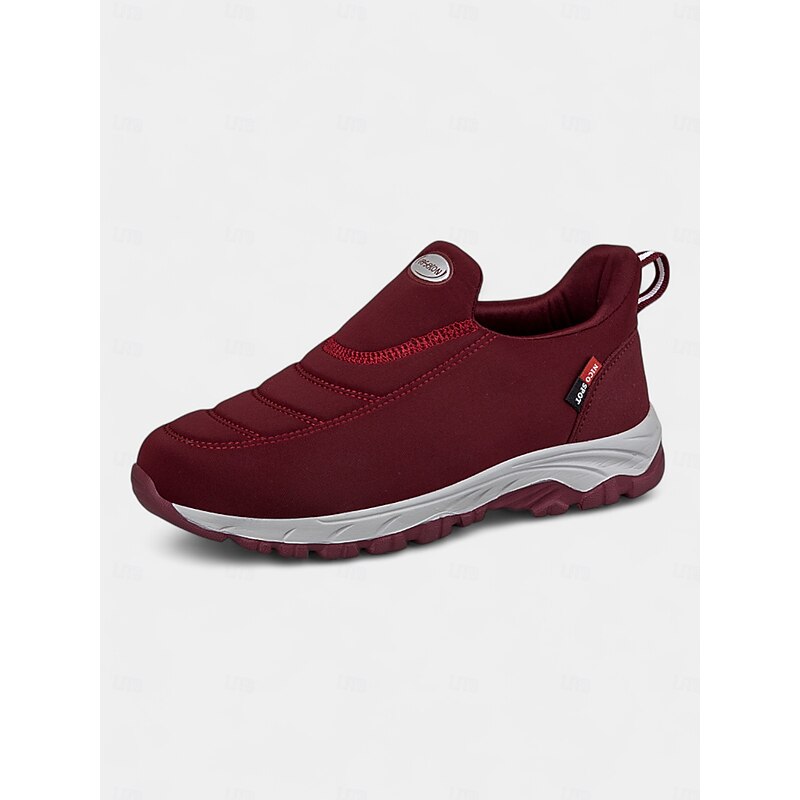 Women's Dark Red Slip-On Walking Shoes – Lightweight Comfort Sneakers for Travel, Outdoor Activities and Everyday Wear3