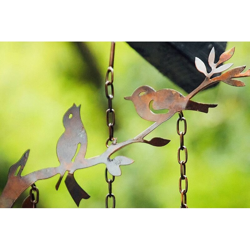 Handmade Flickering Bell Bird With Wind Chimes Iron Art Decorative Bird And Bell Garden Ornament Outdoor Yard Patio Hanging Sculpture Home Decoration3