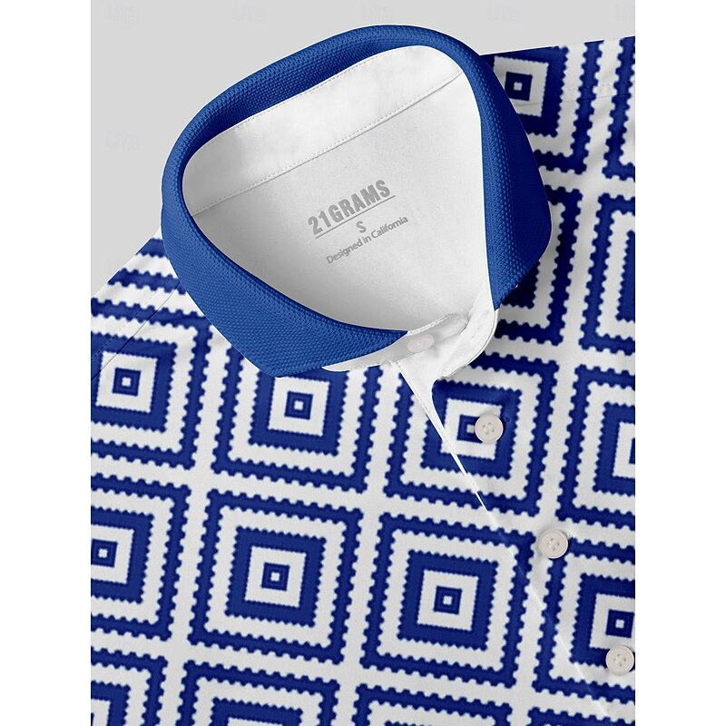 Men's Golf Polo Shirt Dark Blue Short Sleeve Top Golf Attire Clothes Outfits Wear Apparel3