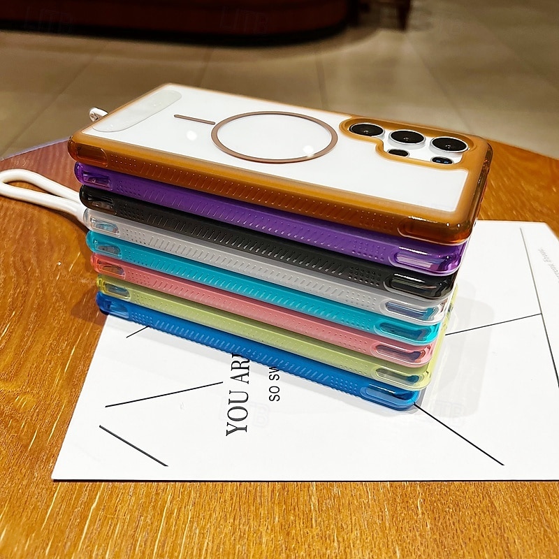 Phone Case For Samsung Galaxy S25 Ultra Plus S25 Edge S24 Plus Back Cover with Lanyard Support Wireless Charging Shockproof Retro TPU Acrylic4