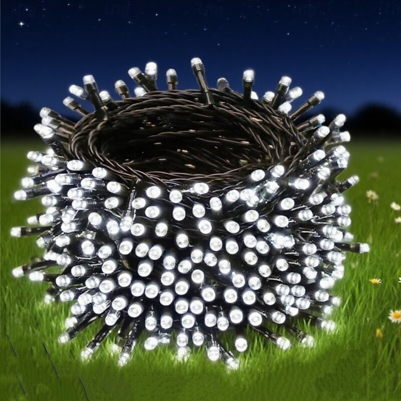 15m String Lights 800 LEDs EL 5mm 1Set Mounting Bracket 1 set Warm White Cold White Multi Color Creative String Lights Holiday Lights Solar Outdoor Holiday Solar Powered3