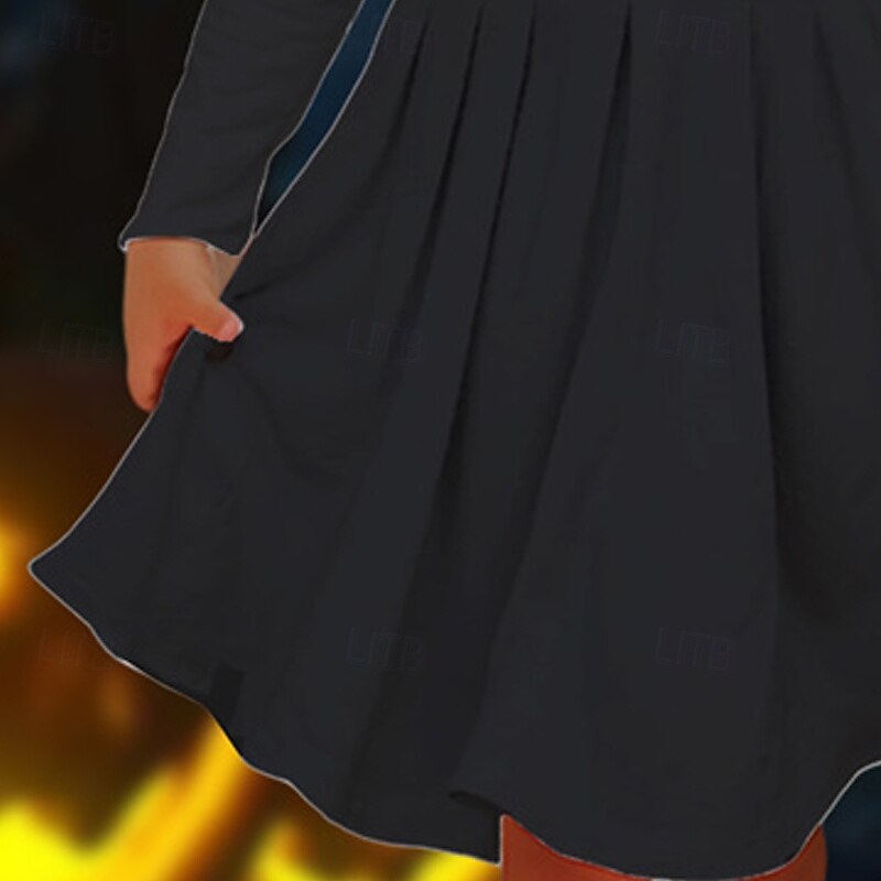 Halloween Girls' 3D Pumpkin Dinosaur Dress Long Sleeve Summer Spring Vacation Daily Holiday Princess Beautiful Sweet Kids 4-12 Years Casual Dress A Line Dress Knee-length Regular Fit3