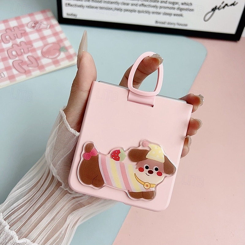 Phone Case For Samsung Galaxy Z Flip 7 Z Flip 6 Z Flip 5 Back Cover Kickstand Shockproof Dog TPU PC4