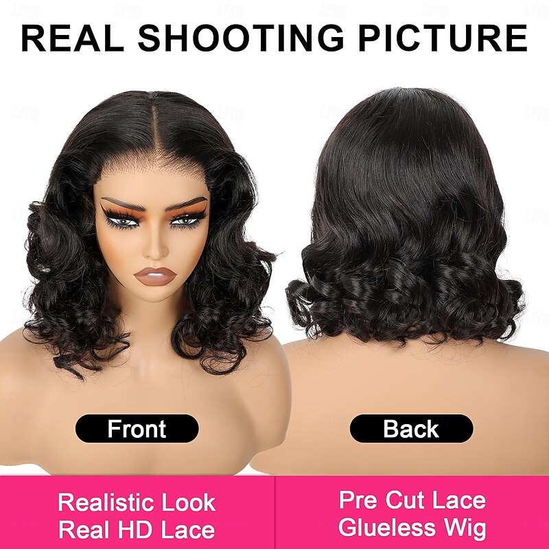 Wear and Go Glueless Wigs Pre Plucked Body Wave Wig Human Hair for Black Women Body Wave Lace Front Wigs Upgraded No Glue Needed Pre Cut 4x4 Lace Closure for Beginners2