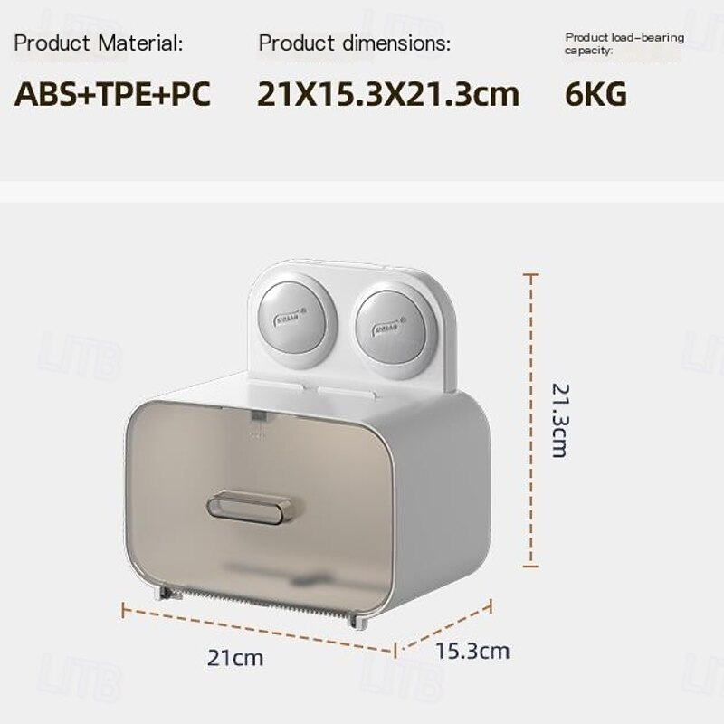 TAILI No Drilling Suction Toilet Paper Dispenser, Paper Towel Dispenser, Toilet Cover Cat Proof, for Bathroom Pantry and RV Kitchen3