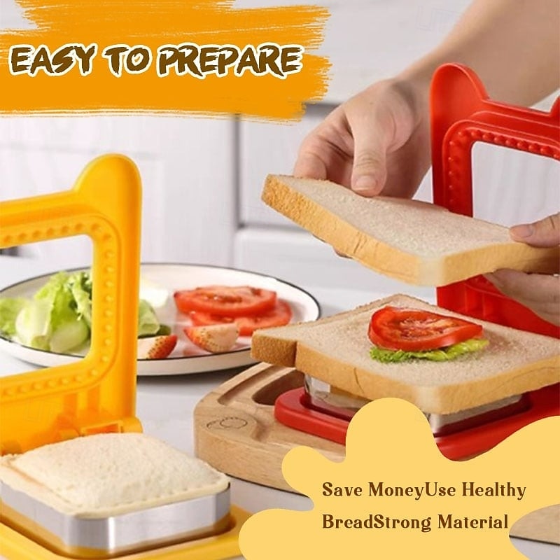 Sandwich Molds Cutter and Sealer Stainless Steel Bread Cutting Maker Tool Set for DIY Sandwich Toast Sealing Perfect Kitchen Accessory for Lunch Snacks Preparation2