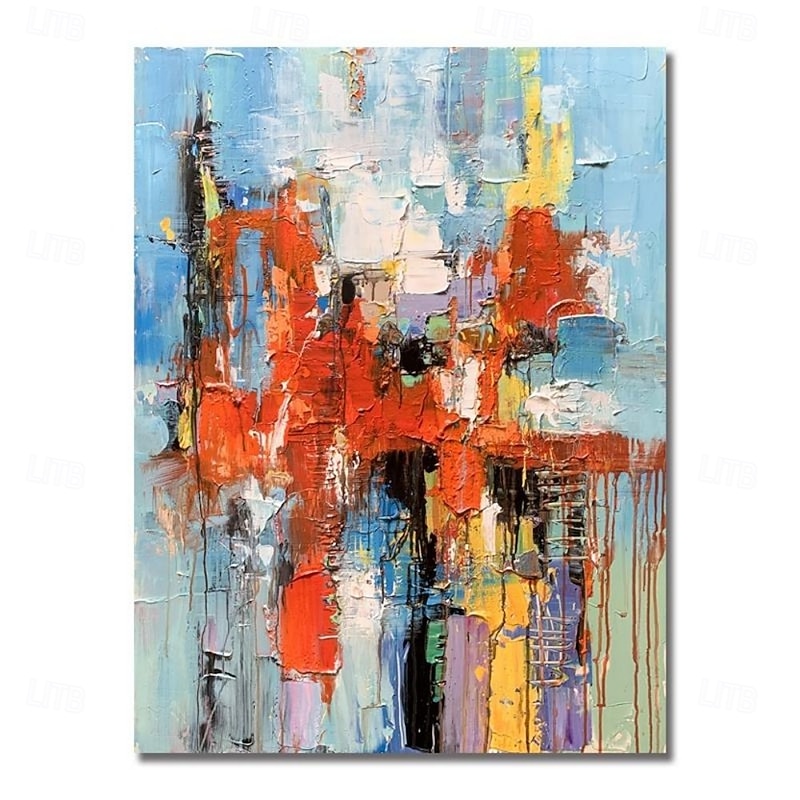 Handmade Knife Color Block Oil Painting on Canvas Abstract Texture Decorative Posters Large Wall Art Picture Modern Home Decor Living Room Office Gift4