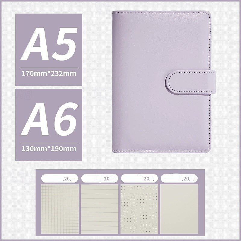 A6/A5 PU Leather DIY Binder Notebook Cover Diary Agenda Planner Paper Cover School Stationery2