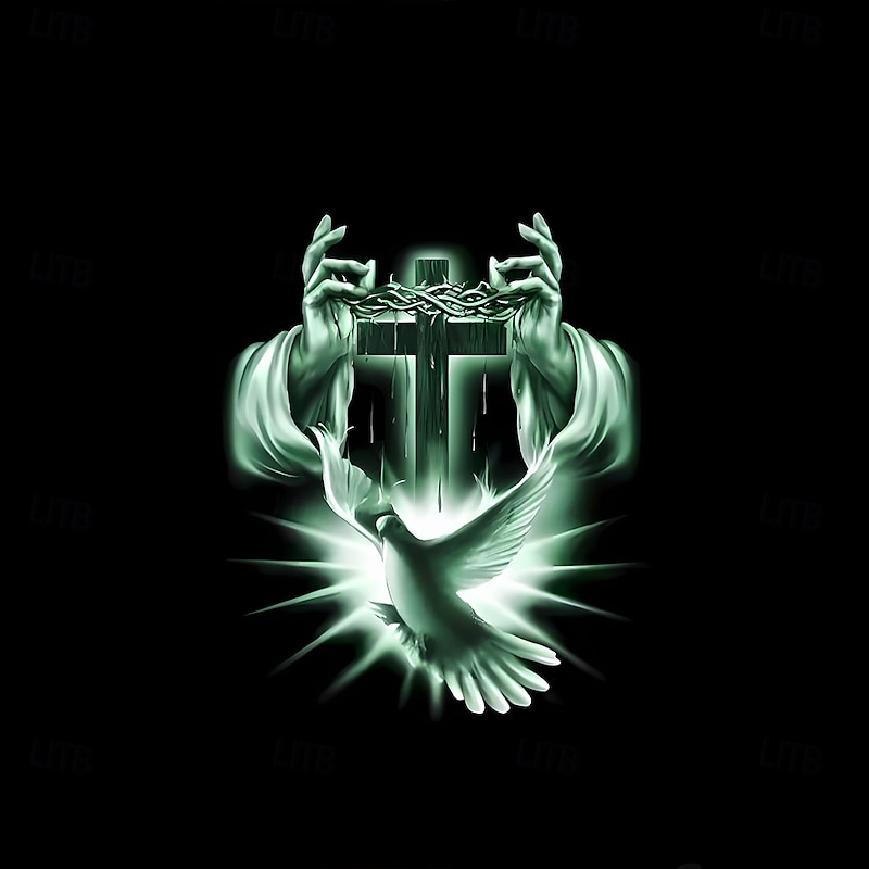 Men's Faith Hoodie Sweatshirt Cool Party Crew Neck Club Streetwear Purple Green Drawstring Fall Winter Designer2