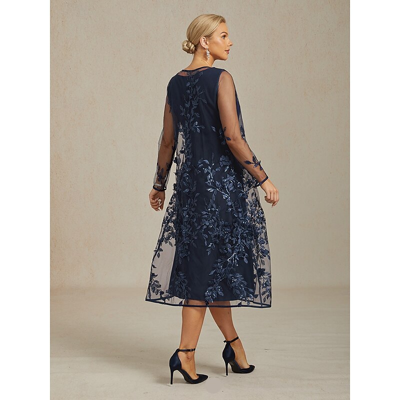 Women's Midi Dress Sheath Dress A Line Dress Elegant Wedding Party Wedding Guest Regular Fit Solid Color Sleeveless V Neck Navy Blue Summer Spring Fall Winter4