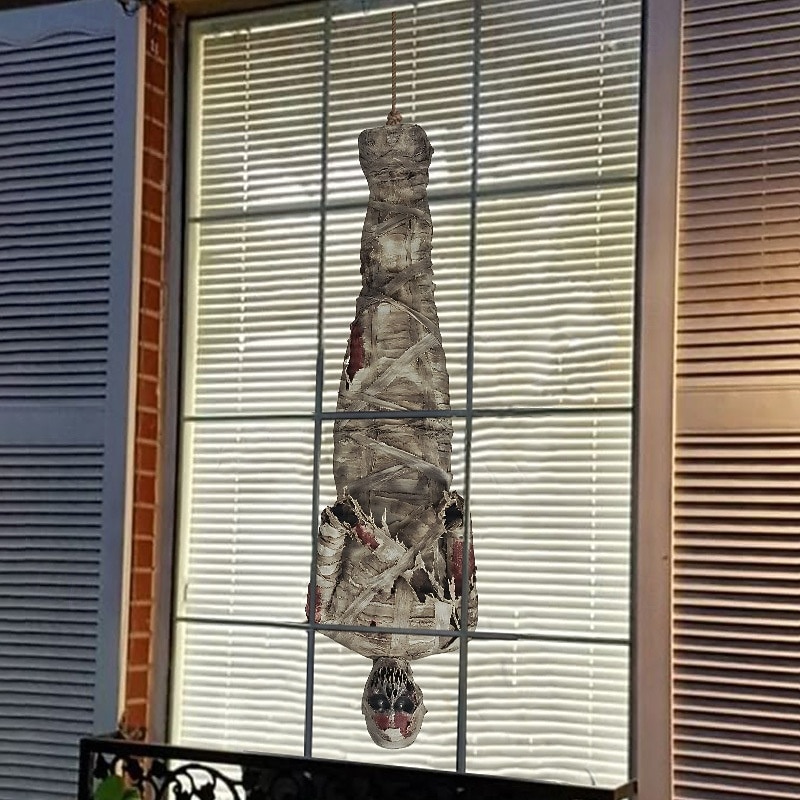 Halloween Mummy PVC Wall Stickers, Self-Adhesive Spooky Hanging Ghost Decals for Window and Wall Decoration