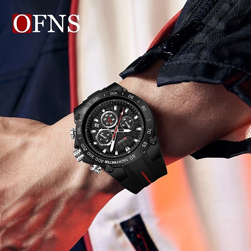 SANDA Men Quartz Watch Large Dial Sports Fashion Business Luminous Calendar Date Waterproof Silicone Watch3