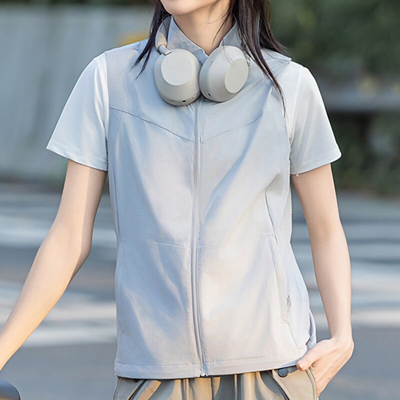 Women's Hiking Vest Waterproof Vest Sleeveless Vest Outdoor Waterproof Winter Zipper Nylon Purple Green Grey Hunting Fishing Climbing2