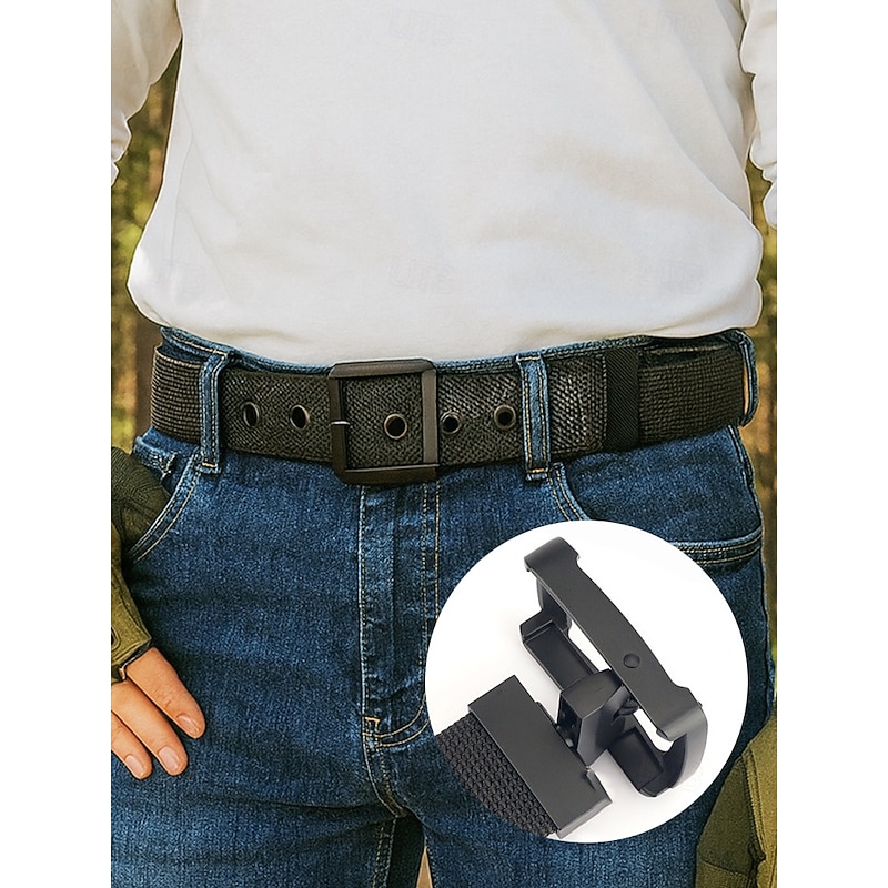 Men's Reversible Nylon Tactical Belt with Rotatable Adjuster Buckle - Durable Military Style Webbing for Outdoor, Work and Casual Wear2