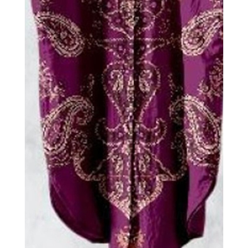 Women's Midi Dress Shirt Dress Casual Dress Boho Dress Fashion Modern Daily Beach Weekend Regular Fit Flower Long Sleeve Shirt Collar Purple Brown Spring Fall4