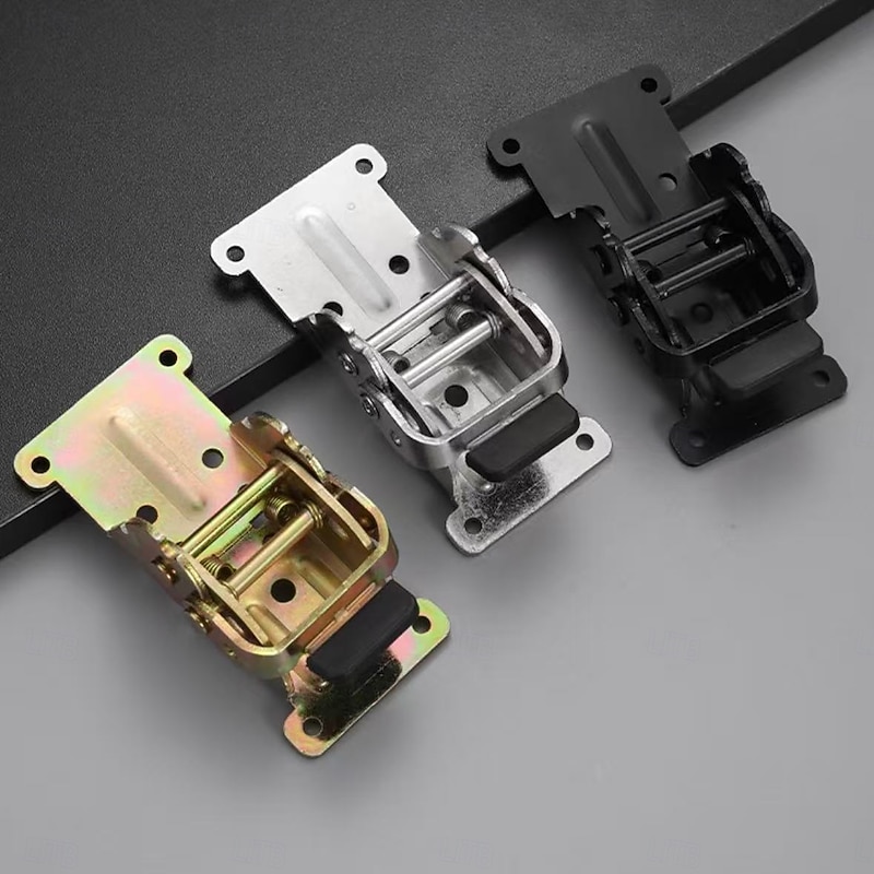 4 Pack Heavy-Duty Folding Table Leg Brackets with Self-Locking Hinges, 90 Degree Rotatable Foldable Hinges with Screws, Lock Extension Hardware for Table Legs, Bed Legs, Workbench Support3