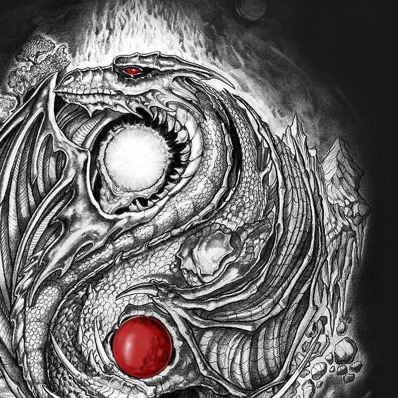 Ed Beard Halloween Men's Dragon 3D T Shirt Short Sleeve T shirt 3D Print Crew Neck Shirt Gothic Horror Party Street Casual Black Green Dark Blue Summer Spring All Seasons Clothing2