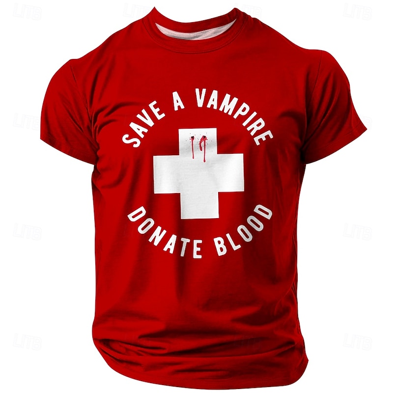 Men's Graphic T-Shirt - Save A Vampire Donate Blood Funny Pun Tee