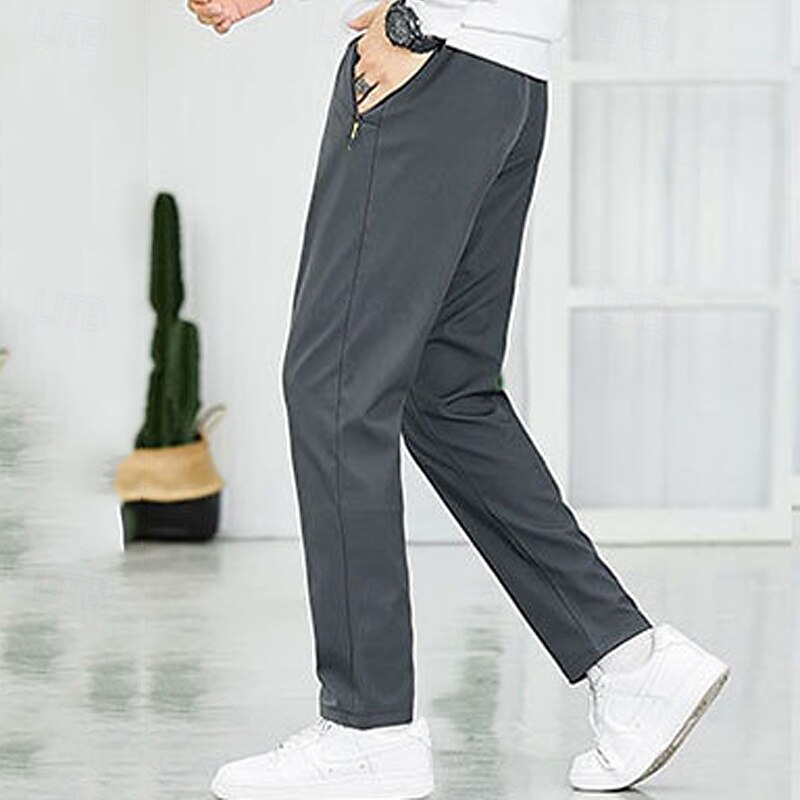 Women's Cargo Pants Sweatpants Slacks Casual Plus velvet Full Length Natural Plain Drawstring Thermal Warm Windproof Comfortable Street Holiday Daily Wear Black ash-colored Winter Regular Fit4