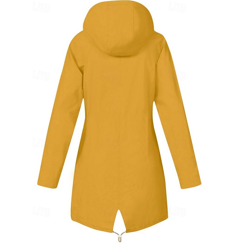 Women's Hoodie Jacket Warm Comfortable Zipper Pocket Fashion Plain Going out Casual Daily Zipper Long Hooded Regular Fit Long Sleeve Outerwear White Yellow Red Fall Winter4